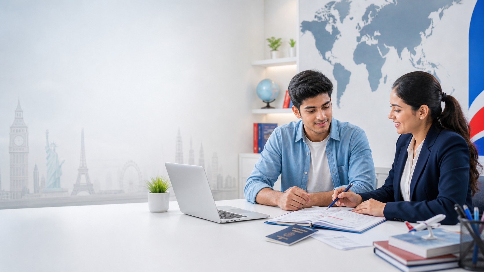 Visa guidance and application support illustration